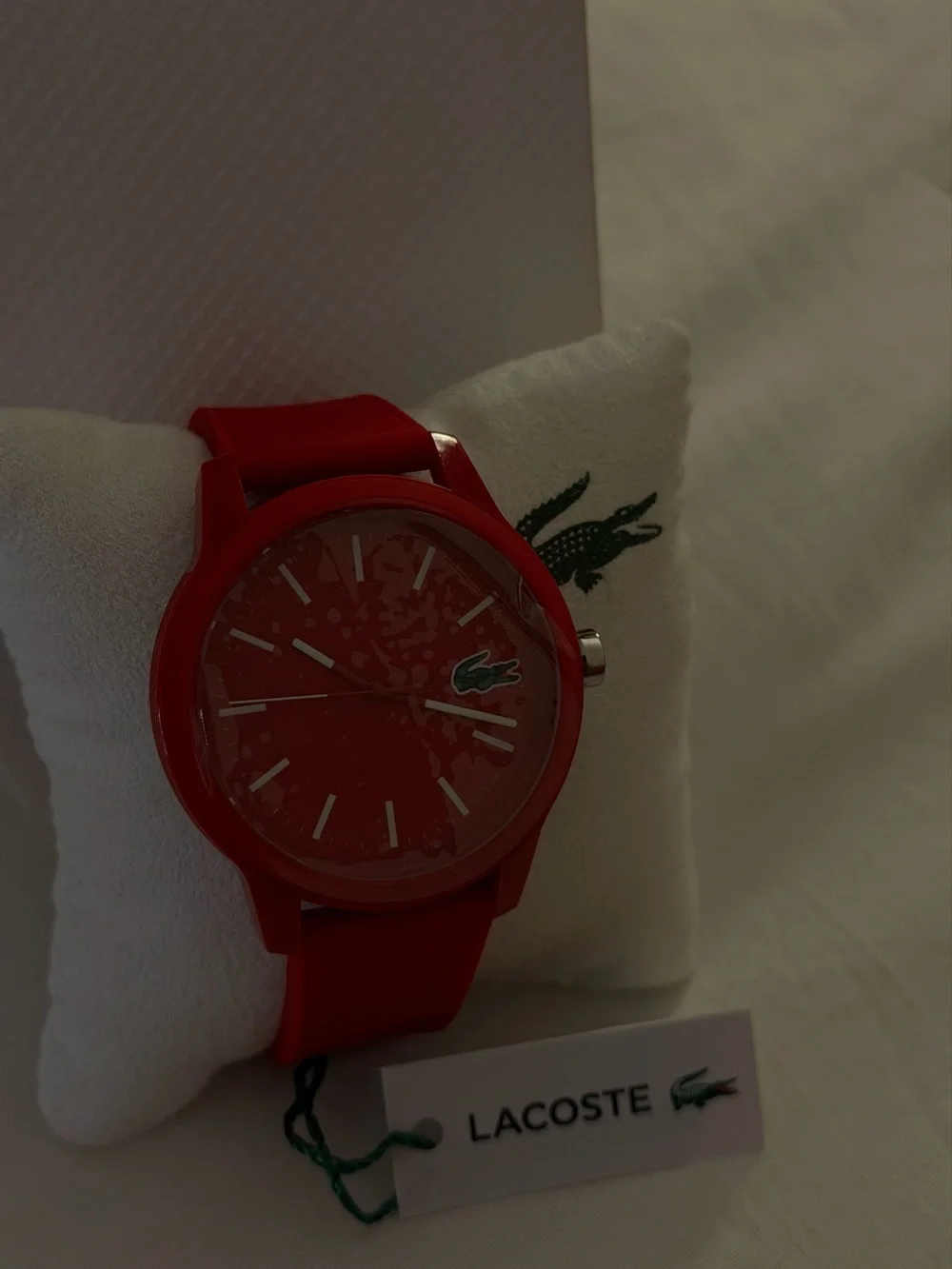 Lacoste Red Women's Silicone Strap Watch with Green Logo